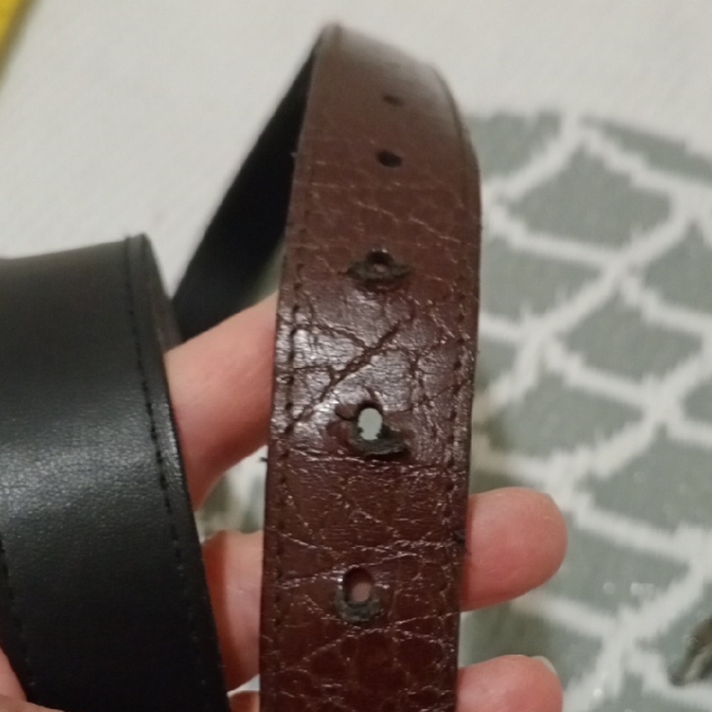 Vintage Brown Leather Men's Belt - Picture 5 of 8